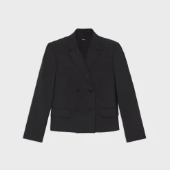 Theory Double-Breasted Blazer In Good Wool-Women Suits|Blazers + Jackets