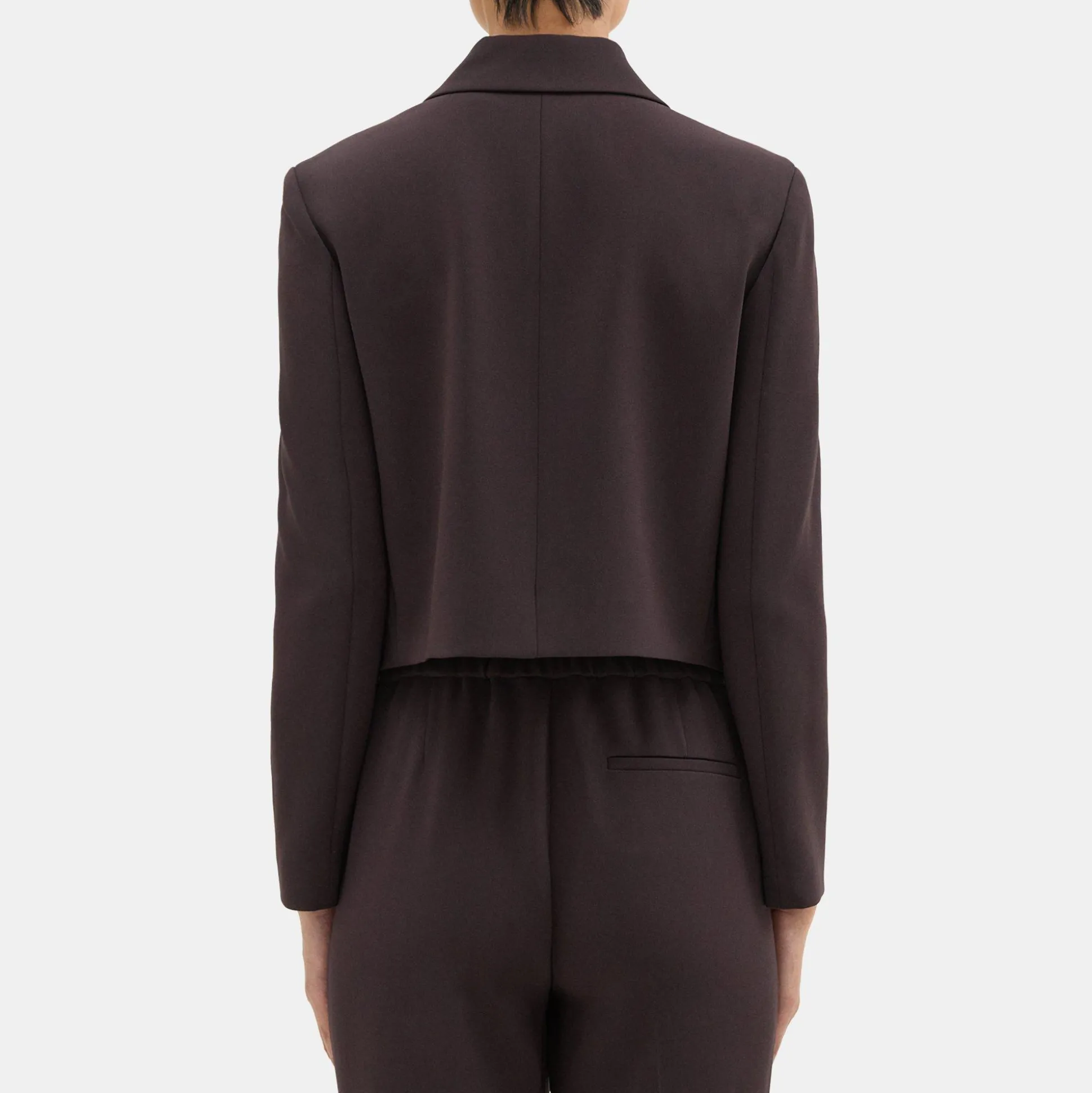 Theory Double-Breasted Crop Blazer In Admiral Crepe-Women Suits|Blazers + Jackets