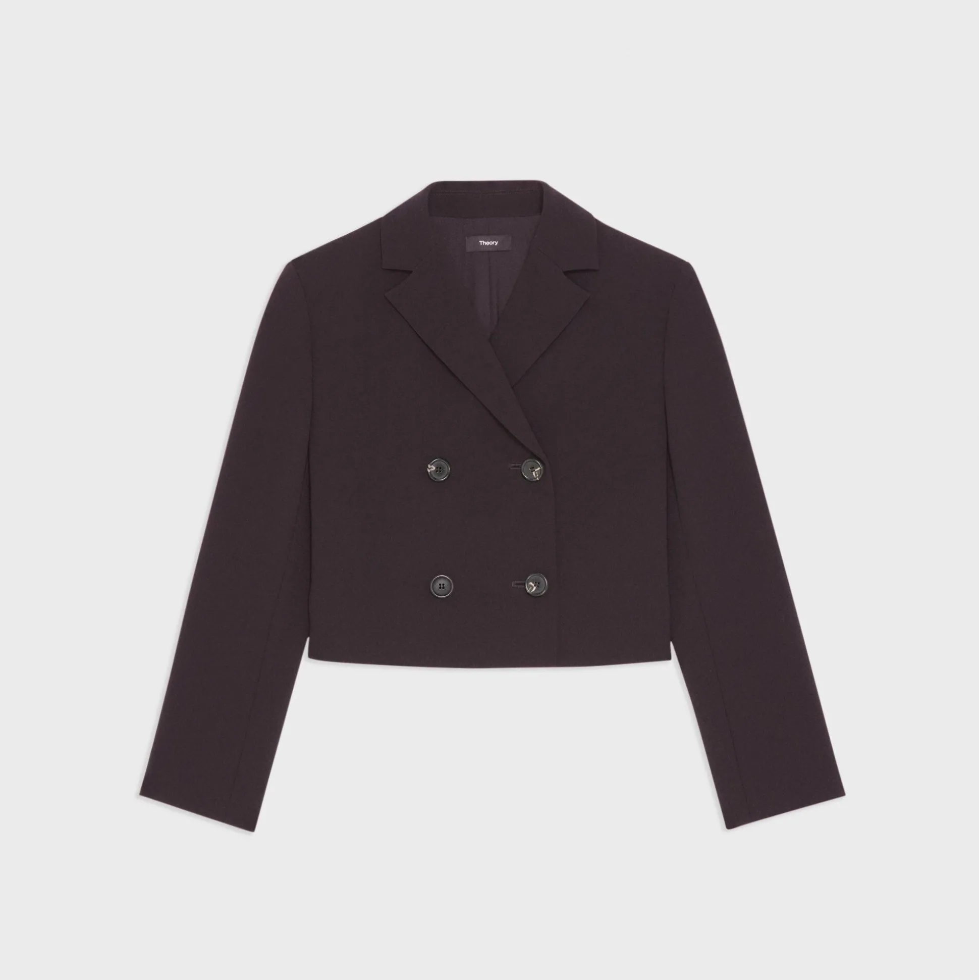 Theory Double-Breasted Crop Blazer In Admiral Crepe-Women Suits|Blazers + Jackets
