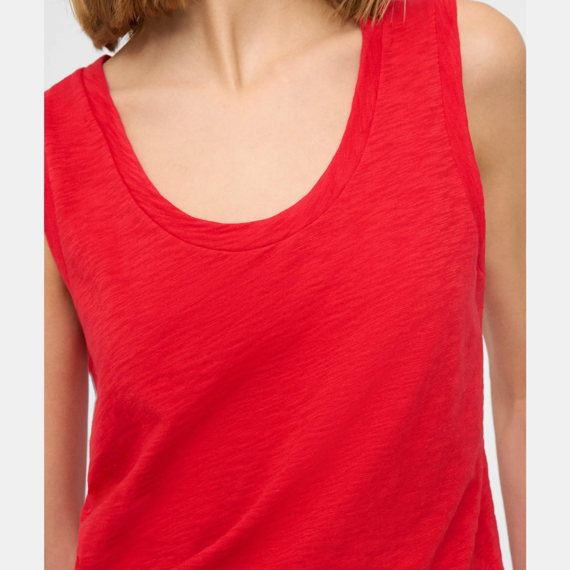 Theory Easy Tank Top In Organic Slub Cotton-Women T-Shirts