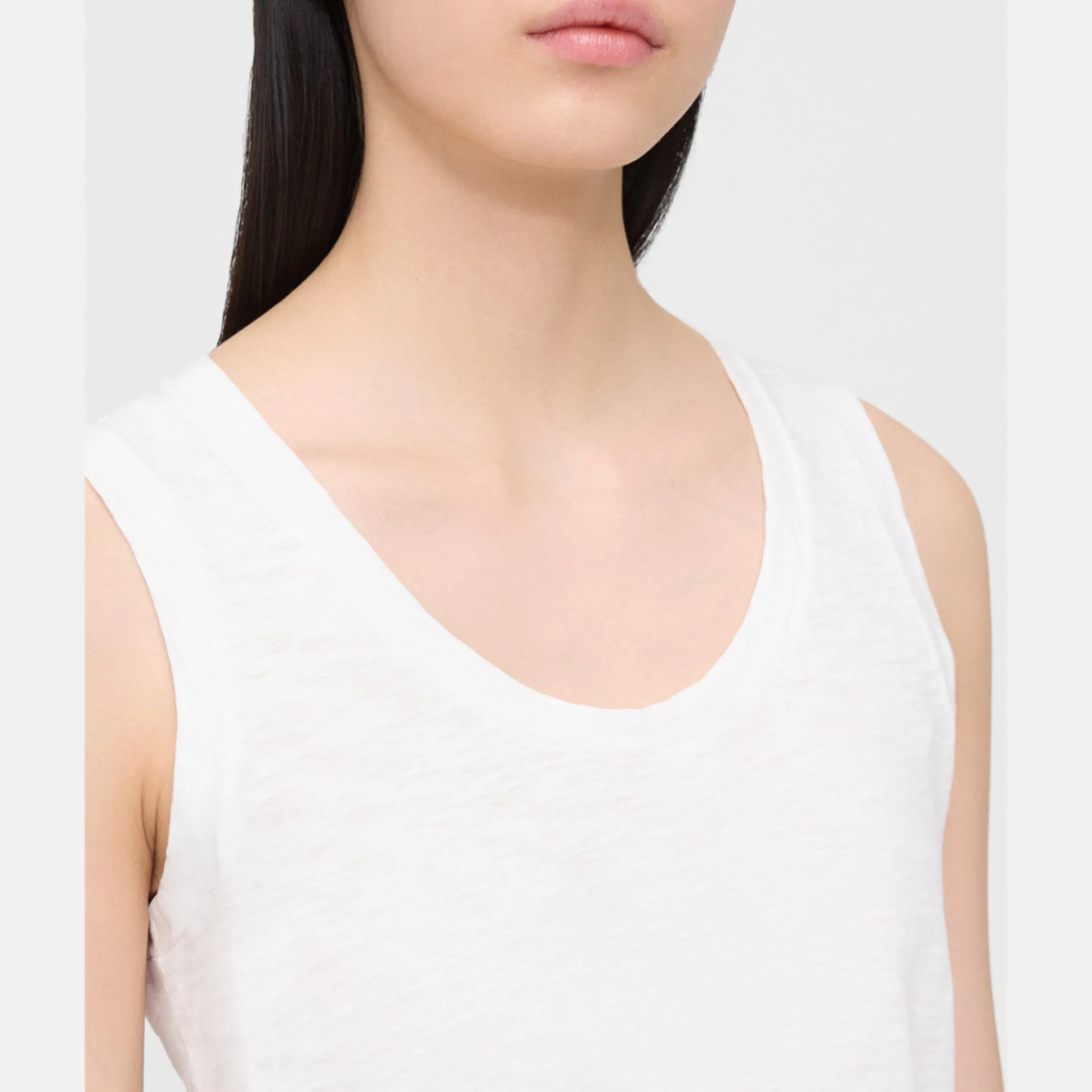Theory Easy Tank Top In Organic Slub Cotton-Women Tops|T-Shirts