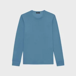 Theory Essential Long-Sleeve Tee In Anemone Modal Jersey-Men T-shirts + Polos