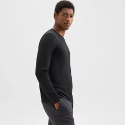 Theory Essential Long-Sleeve Tee In Anemone Modal Jersey-Men T-shirts + Polos