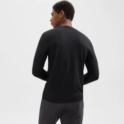 Theory Essential Long-Sleeve Tee In Anemone Modal Jersey-Men T-shirts + Polos
