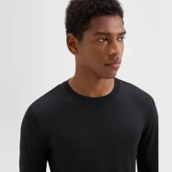 Theory Essential Long-Sleeve Tee In Anemone Modal Jersey-Men T-shirts + Polos