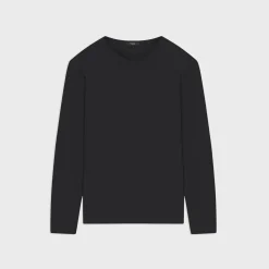 Theory Essential Long-Sleeve Tee In Anemone Modal Jersey-Men T-shirts + Polos