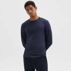 Theory Essential Long-Sleeve Tee In Anemone Modal Jersey-Men T-shirts + Polos