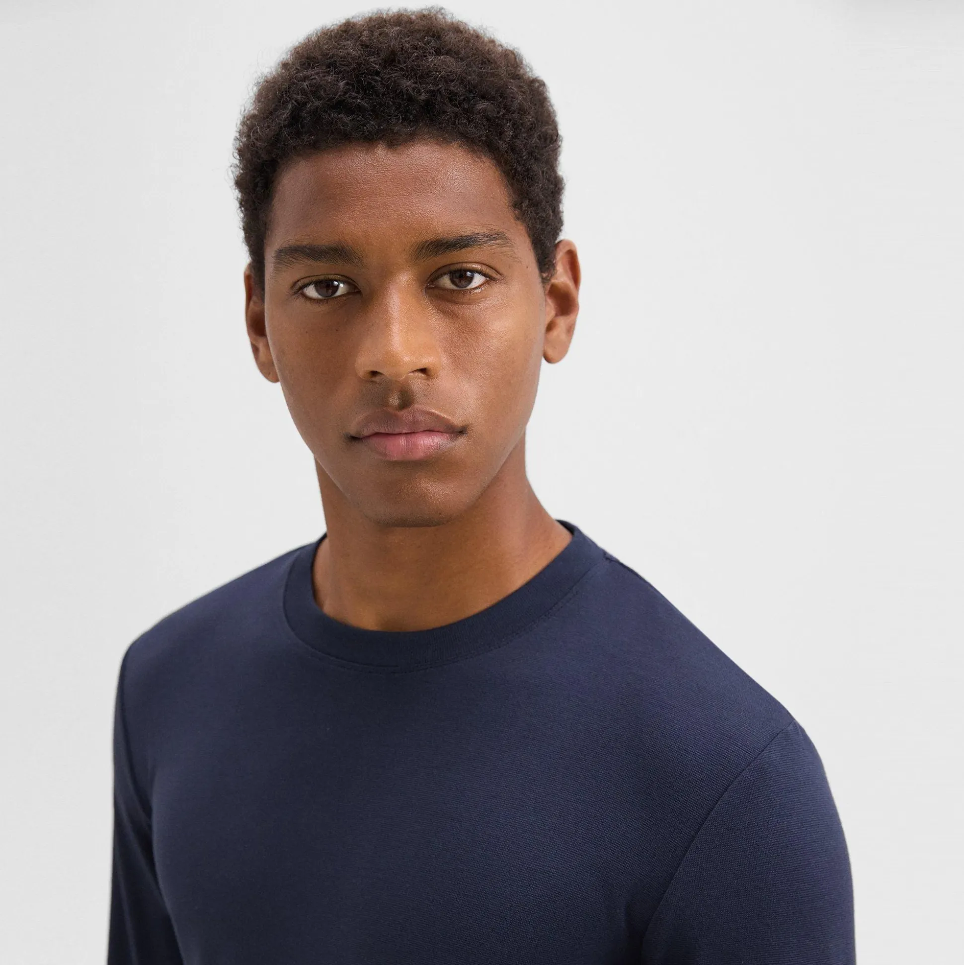 Theory Essential Long-Sleeve Tee In Anemone Modal Jersey-Men T-shirts + Polos