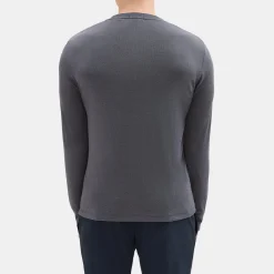 Theory Essential Long-Sleeve Tee In Anemone Modal Jersey-Men T-shirts + Polos