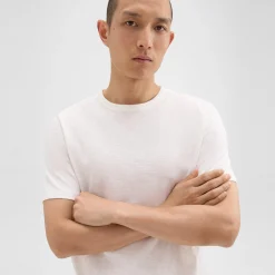 Theory Essential Tee In Cosmos Slub Cotton-Men T-shirts + Polos