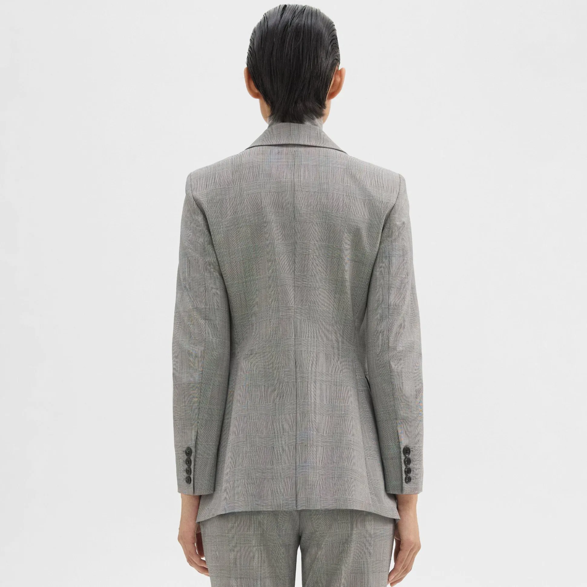 Theory Etiennette Blazer In Plaid Stretch Wool-Women Suits|Blazers + Jackets
