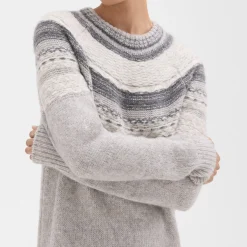 Theory Fair Isle Sweater In Wool-Blend-Women Sweaters + Cardigans