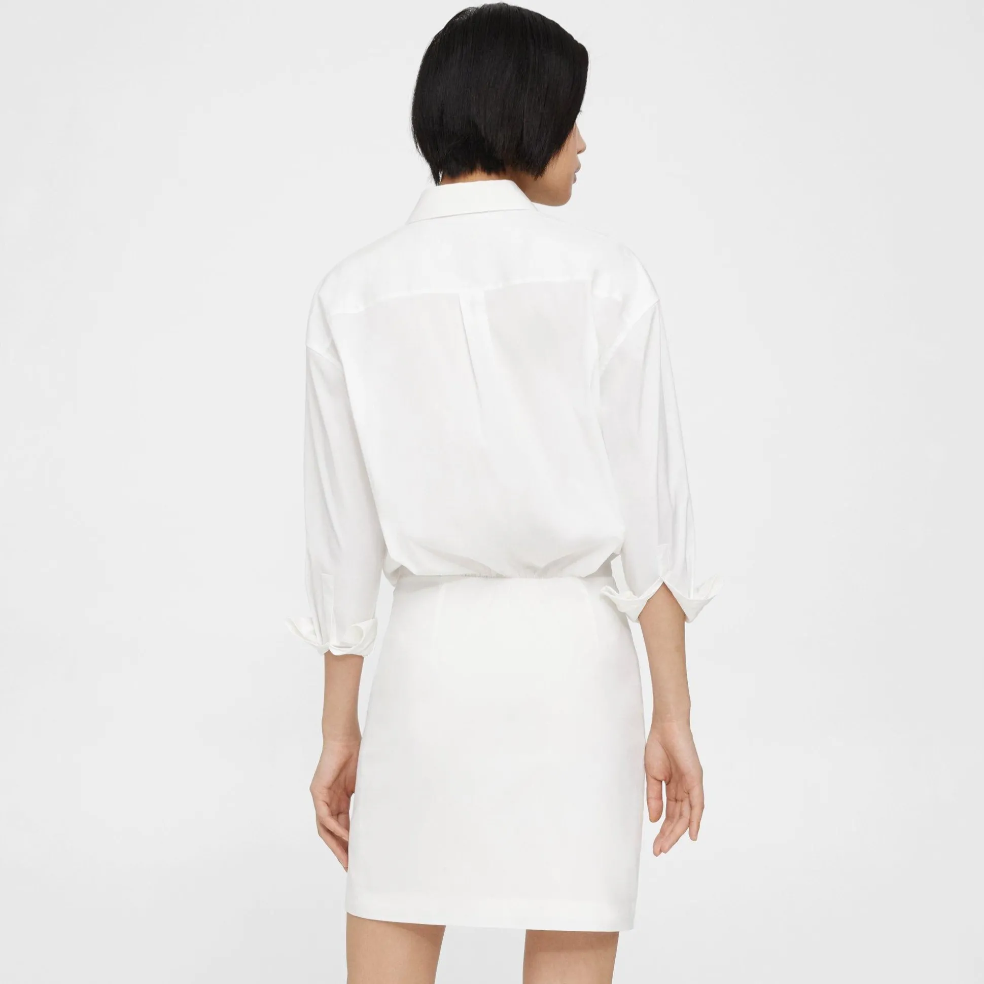 Theory Fitted Shirt Dress In Good Cotton-Women Dresses