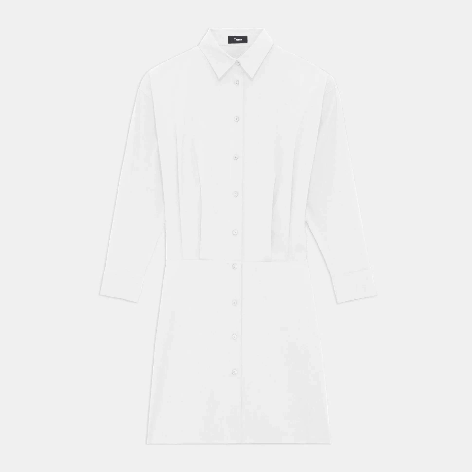 Theory Fitted Shirt Dress In Good Cotton-Women Dresses