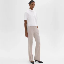 Theory Flared Full-Length Pant In Good Wool-Women Suits|Pants