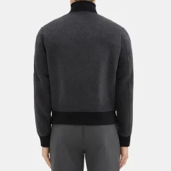 Theory Flight Bomber Jacket In Double-Face Wool-Cashmere-Men Outerwear