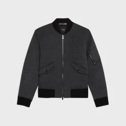Theory Flight Bomber Jacket In Double-Face Wool-Cashmere-Men Outerwear