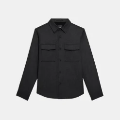 Theory Garvin Shirt Jacket In Recycled Wool-Blend Flannel-Men Shirts