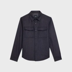 Theory Garvin Shirt Jacket In Recycled Wool-Blend Flannel-Men Shirts