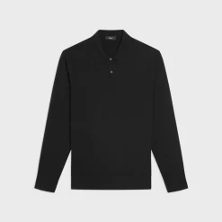 Theory Goris Long-Sleeve Polo Shirt In Light Bilen-Men Sweaters + Cardigans|T-shirts + Polos