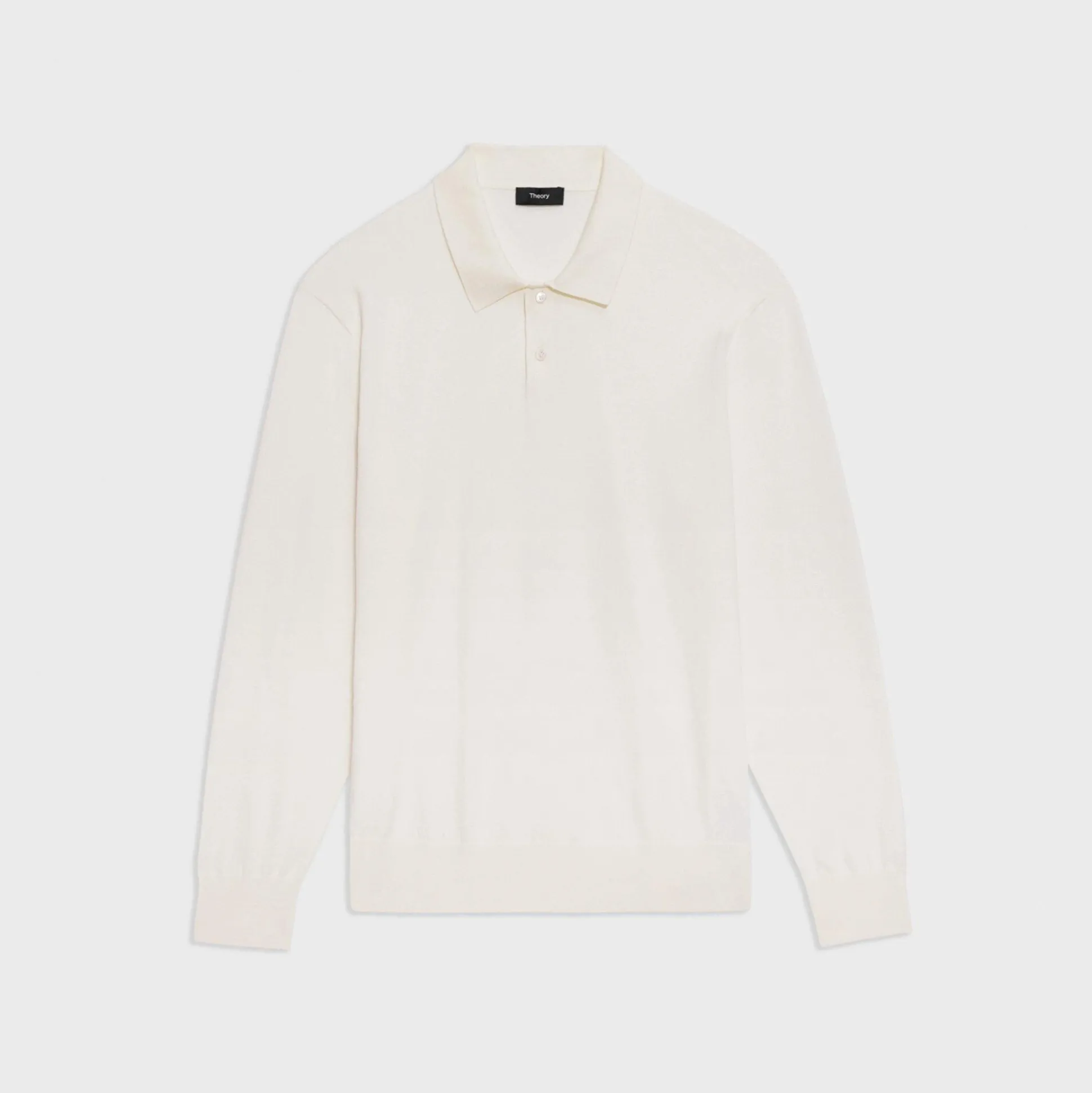 Theory Goris Long-Sleeve Polo Shirt In Light Bilen-Men T-shirts + Polos|Sweaters + Cardigans