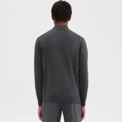Theory Goris Long-Sleeve Polo Shirt In Light Bilen-Men T-shirts + Polos|Sweaters + Cardigans