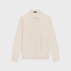 Theory Goris Long-Sleeve Polo Shirt In Light Bilen-Men T-shirts + Polos|Sweaters + Cardigans