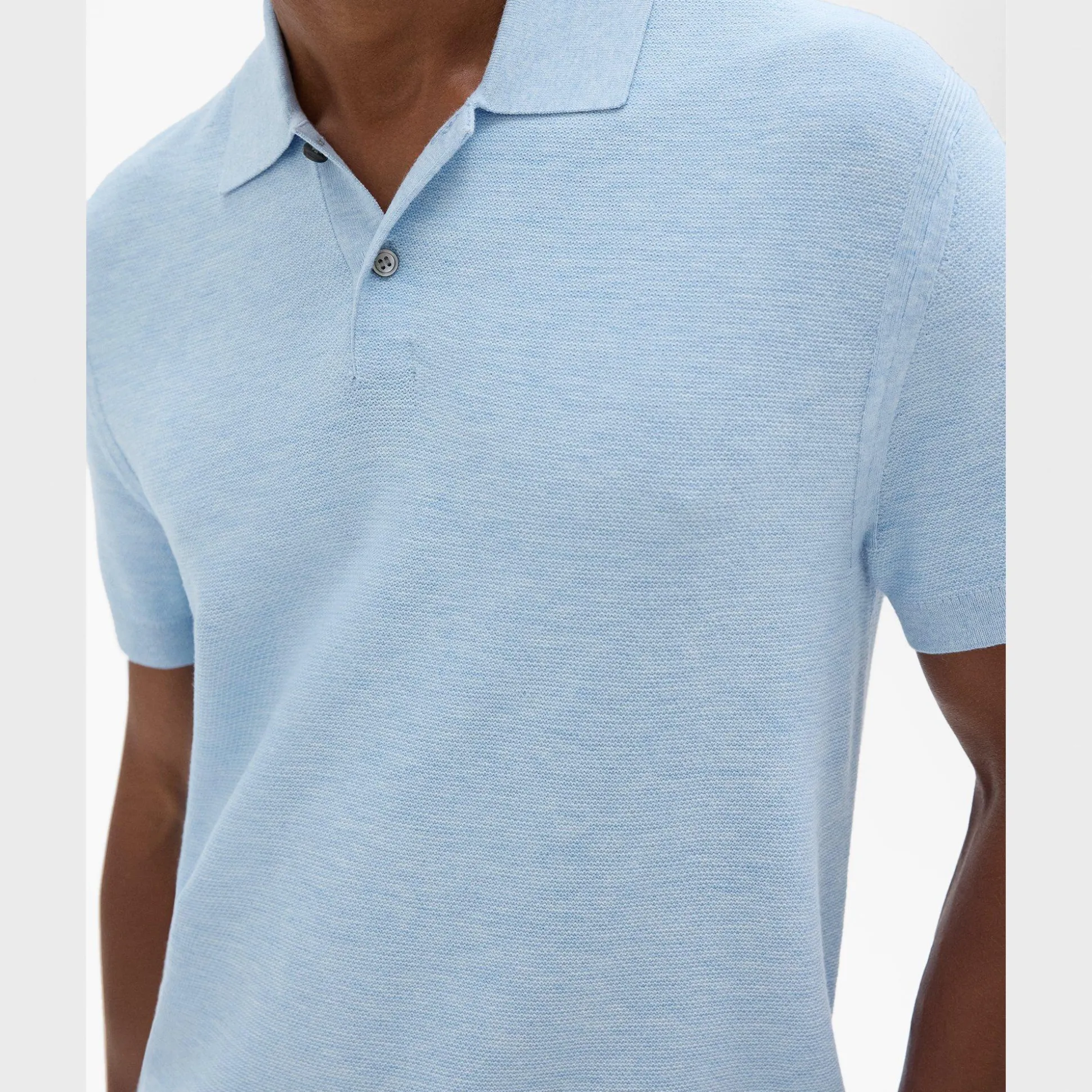 Theory Goris Pique Polo Shirt In Light Bilen-Men T-shirts + Polos|Sweaters + Cardigans