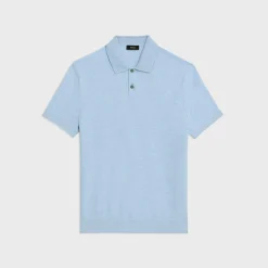 Theory Goris Pique Polo Shirt In Light Bilen-Men T-shirts + Polos|Sweaters + Cardigans