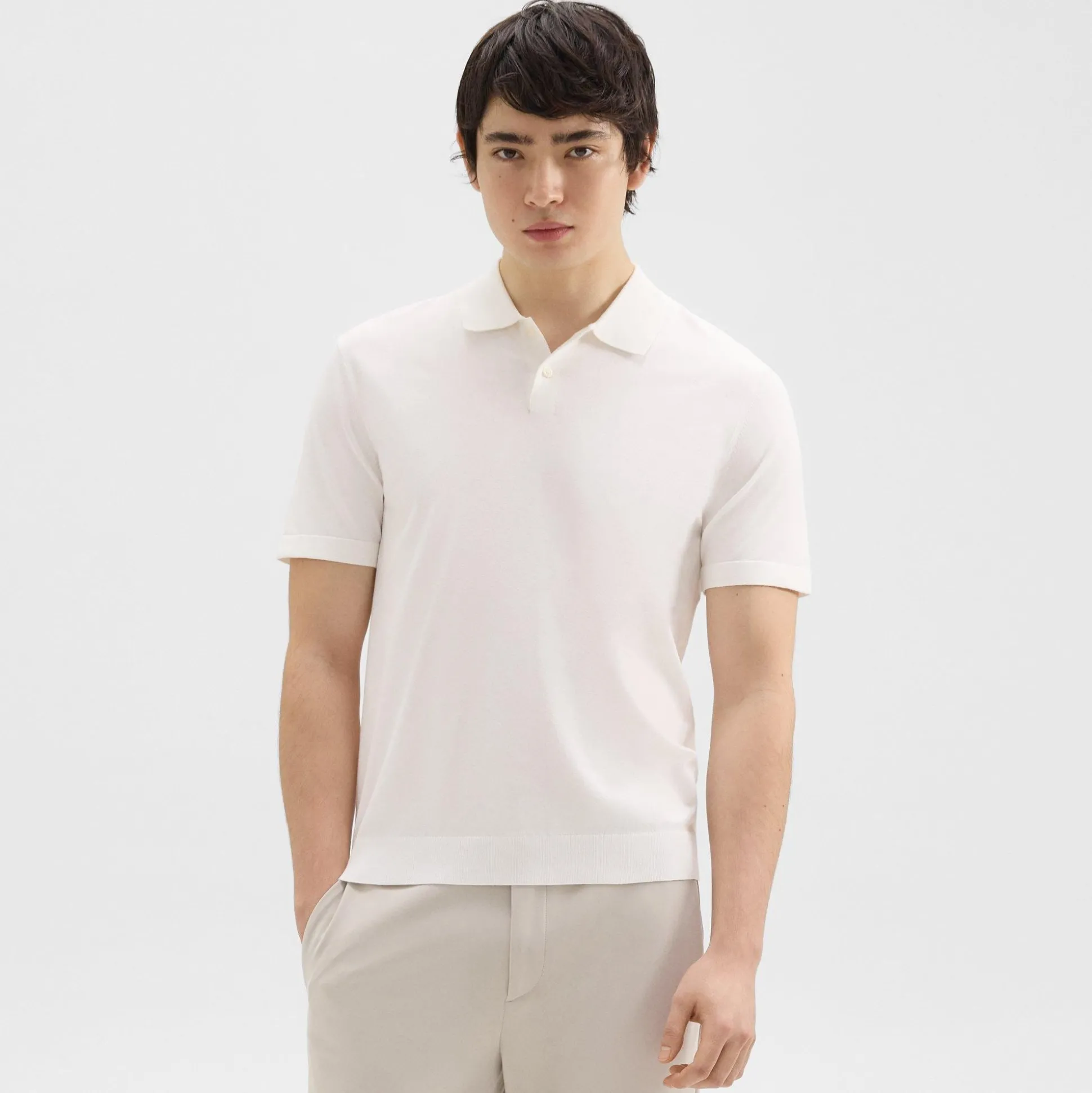 Theory Goris Polo Shirt In Light Bilen-Men T-shirts + Polos|Sweaters + Cardigans