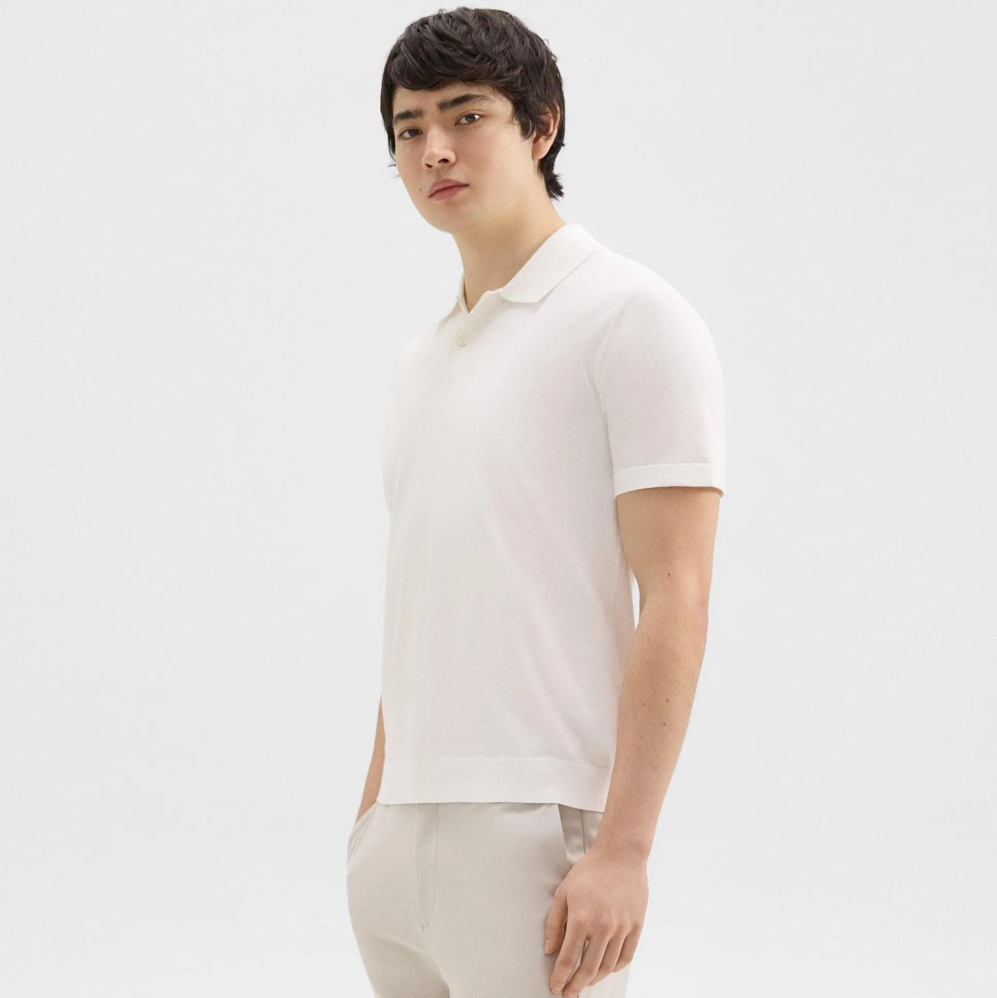 Theory Goris Polo Shirt In Light Bilen-Men T-shirts + Polos|Sweaters + Cardigans