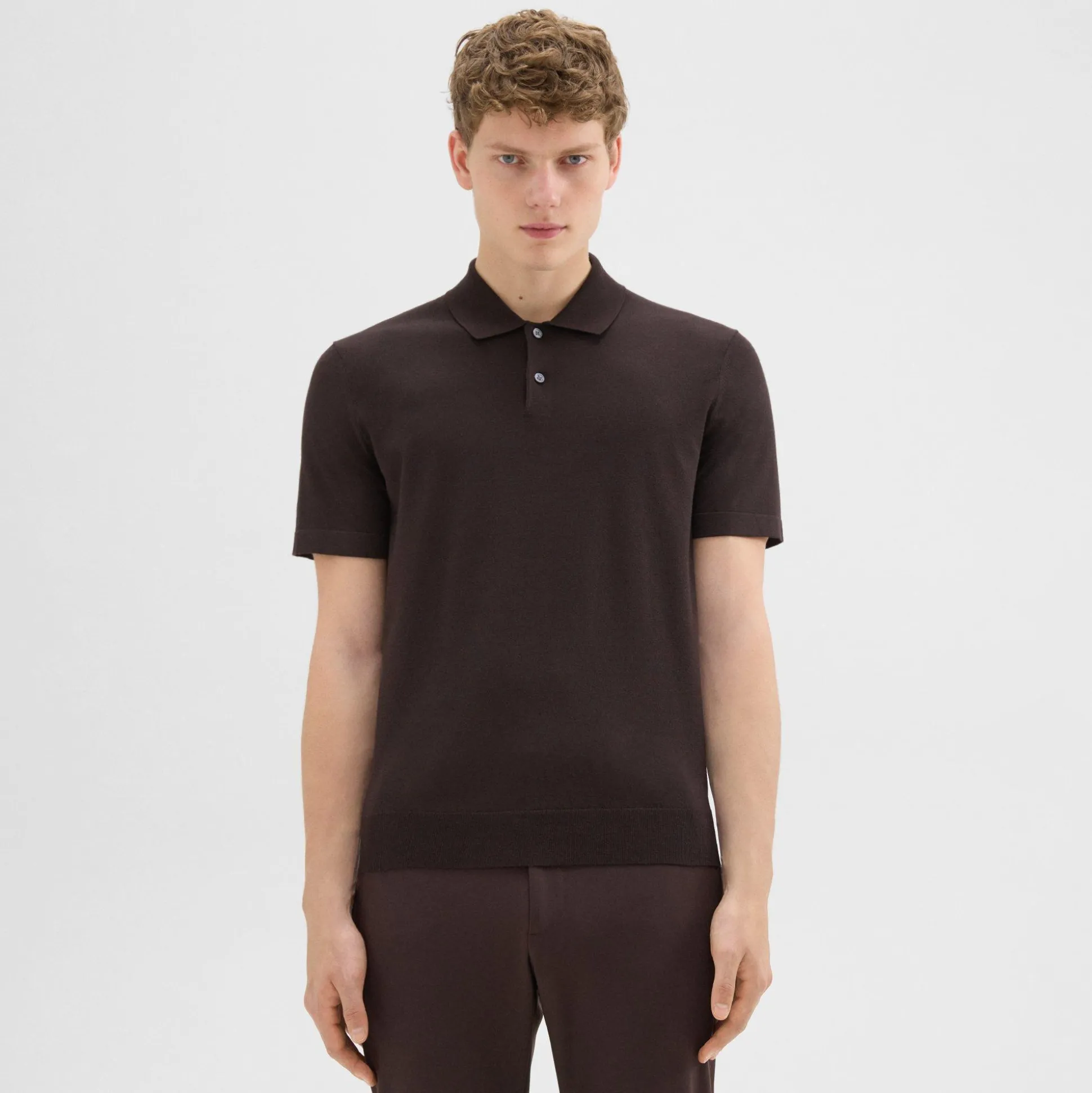 Theory Goris Polo Shirt In Light Bilen-Men Sweaters + Cardigans|T-shirts + Polos