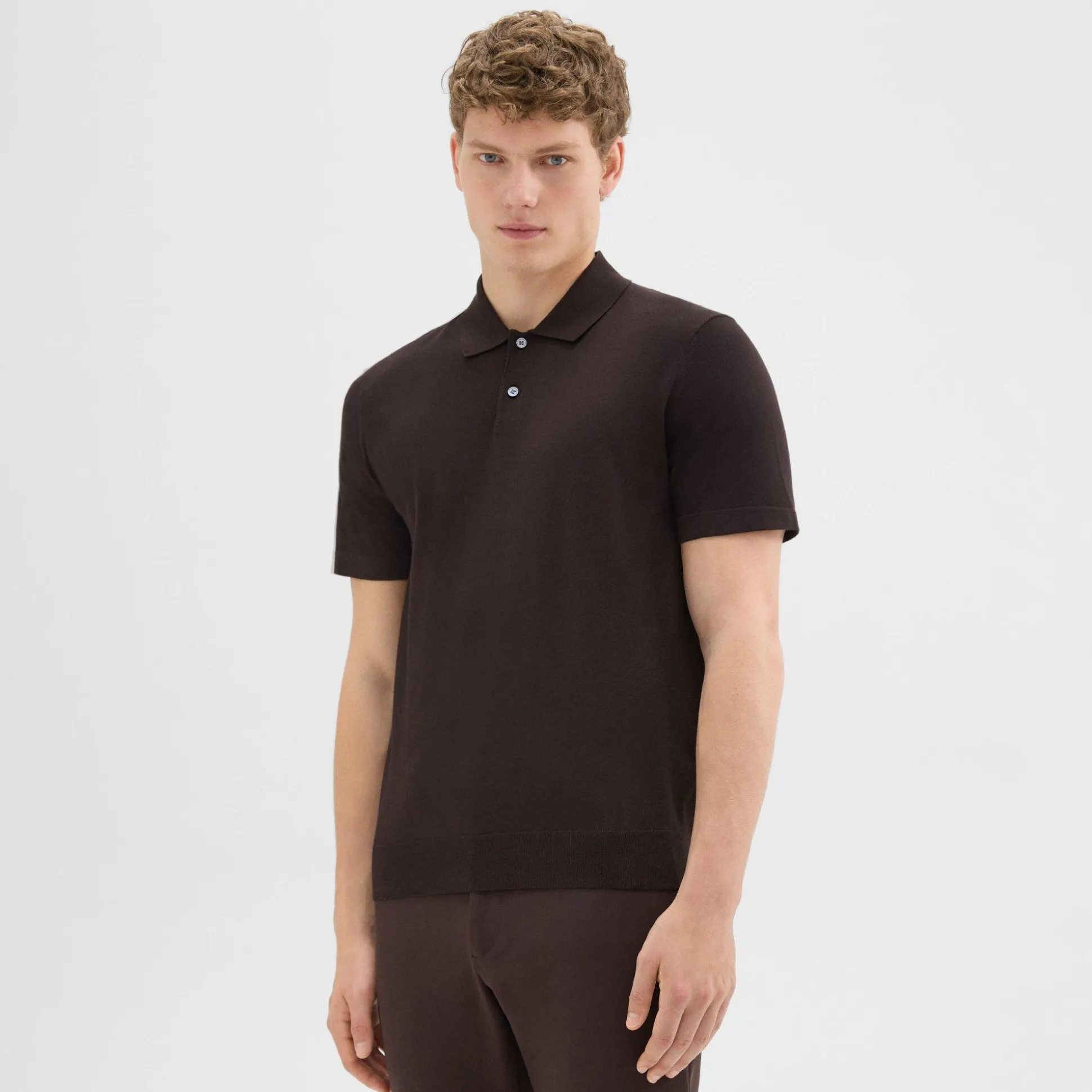 Theory Goris Polo Shirt In Light Bilen-Men Sweaters + Cardigans|T-shirts + Polos