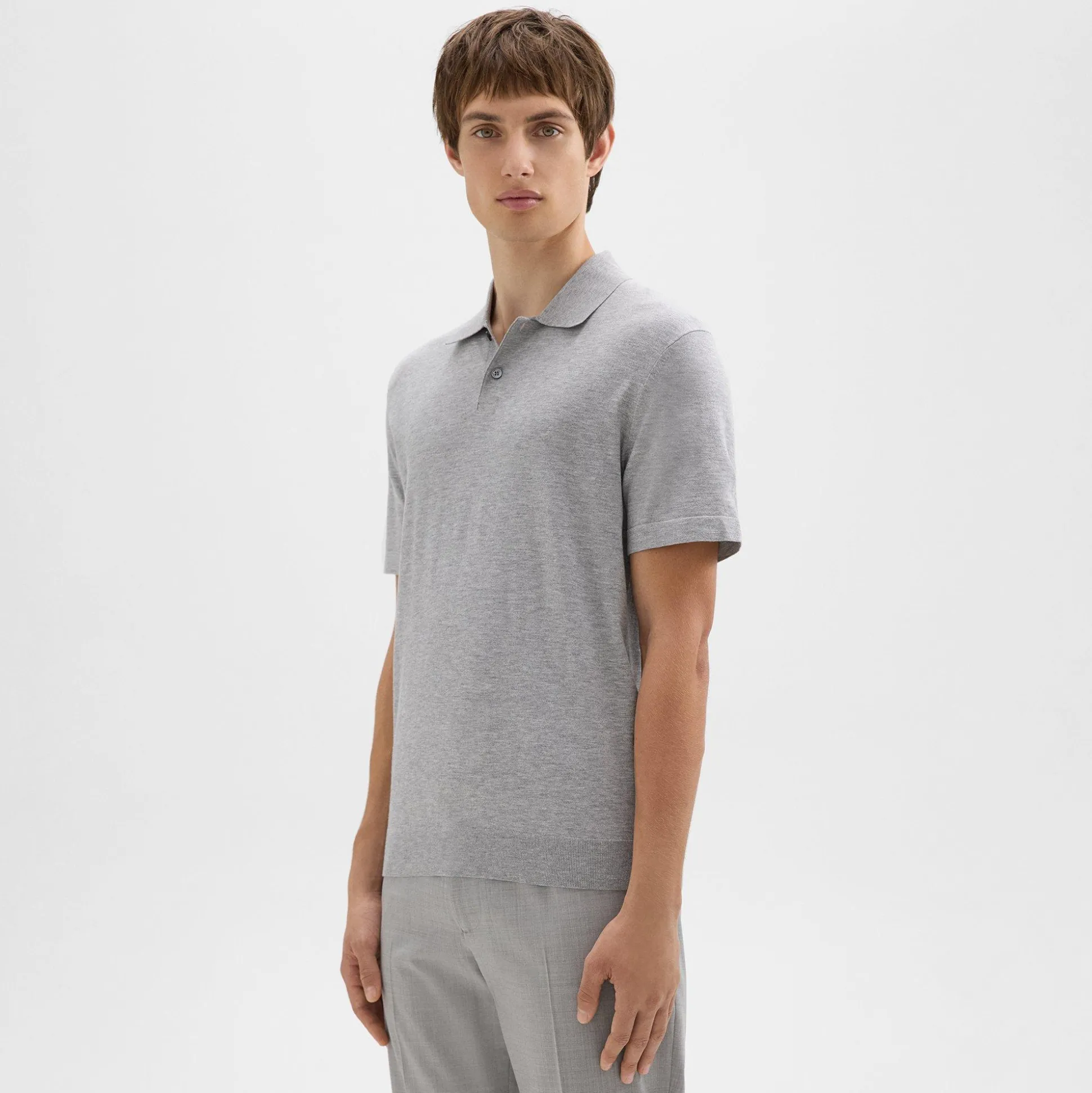 Theory Goris Polo Shirt In Light Bilen-Men T-shirts + Polos|Sweaters + Cardigans