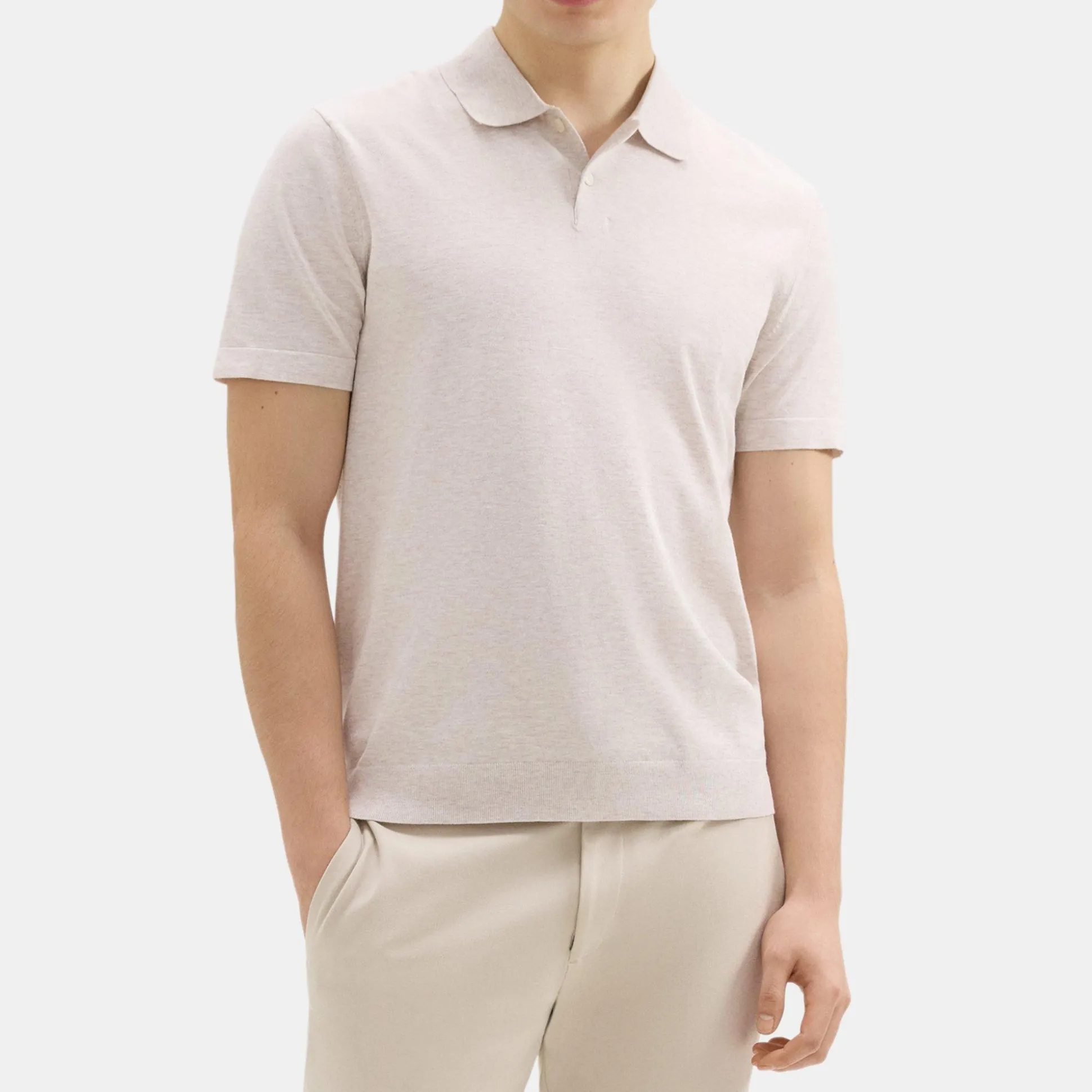 Theory Goris Polo Shirt In Light Bilen-Men T-shirts + Polos|Sweaters + Cardigans