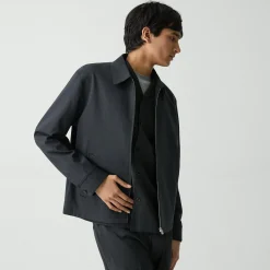 Theory Hazelton Zip Jacket In Stretch Wool-Men Outerwear