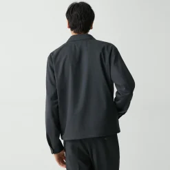 Theory Hazelton Zip Jacket In Stretch Wool-Men Outerwear