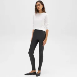 Theory High-Waist Legging In Leather-Women Pants