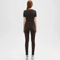 Theory High-Waist Legging In Suede-Women Pants
