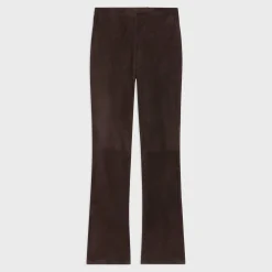 Theory High-Waist Legging In Suede-Women Pants