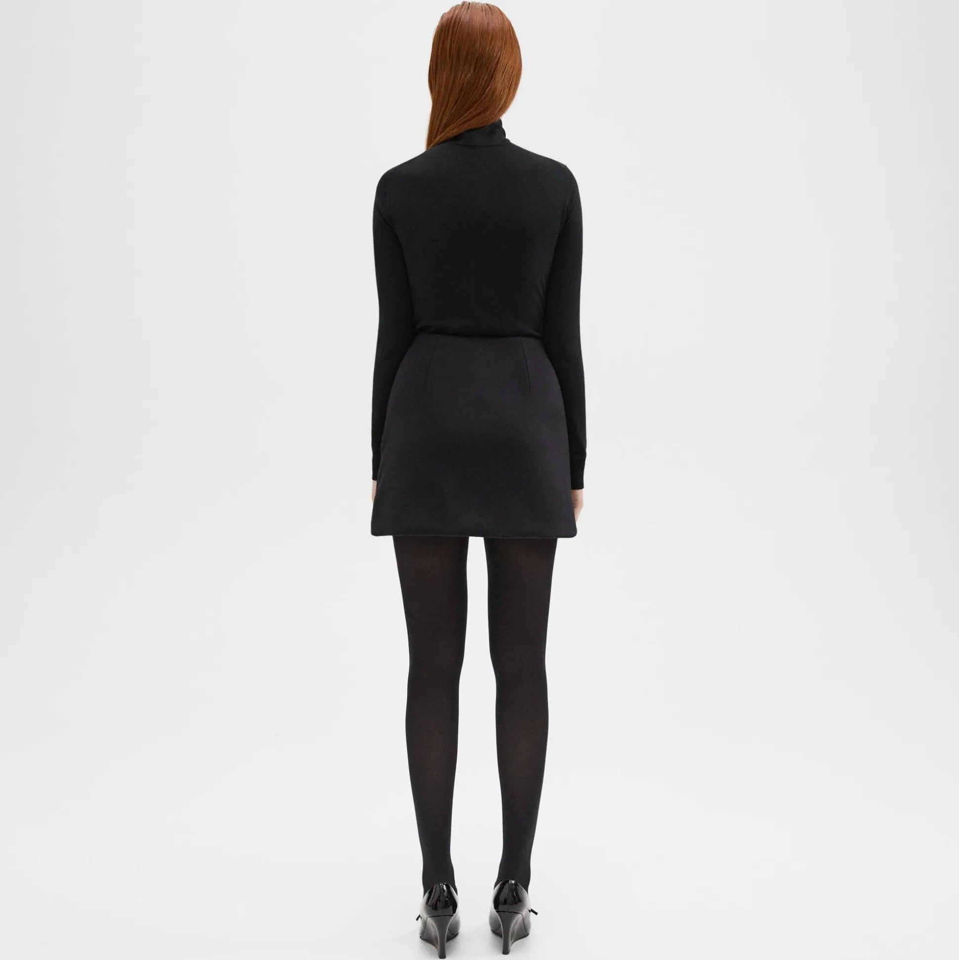 Theory High-Waist Mini Skirt In Double-Face Wool-Cashmere-Women Skirts