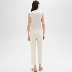 Theory High-Waist Slim Crop Pant In Admiral Crepe-Women Suits|Pants