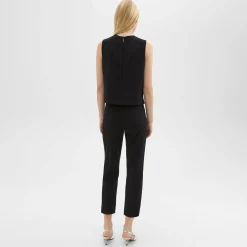 Theory High-Waist Slim Crop Pant In Admiral Crepe-Women Suits|Pants