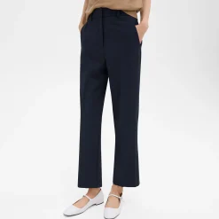 Theory High-Waist Straight-Leg Pant In Good Wool-Women Pants|Suits
