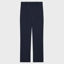 Theory High-Waist Straight-Leg Pant In Good Wool-Women Pants|Suits
