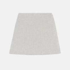 Theory High-Waisted Mini Skirt In Checked Double-Face Wool-Women Skirts