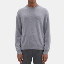 Theory Hilles Crewneck Sweater In Cashmere-Men Sweaters + Cardigans
