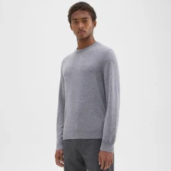 Theory Hilles Crewneck Sweater In Cashmere-Men Sweaters + Cardigans
