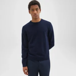 Theory Hilles Crewneck Sweater In Cashmere-Men Sweaters + Cardigans