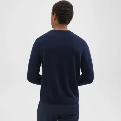 Theory Hilles Crewneck Sweater In Cashmere-Men Sweaters + Cardigans